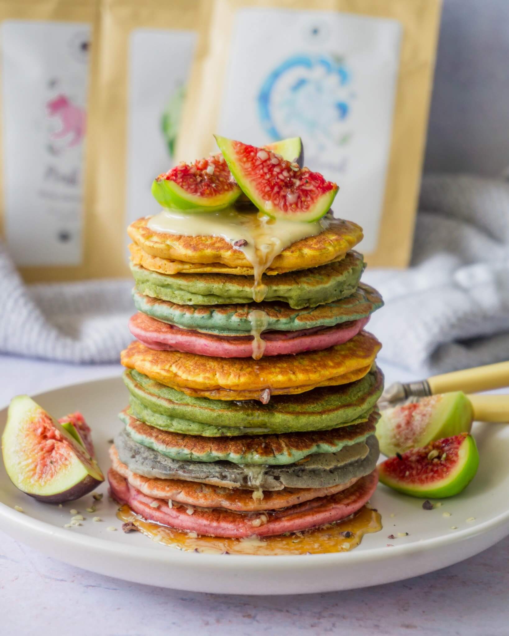 Vegan Rainbow Pancakes